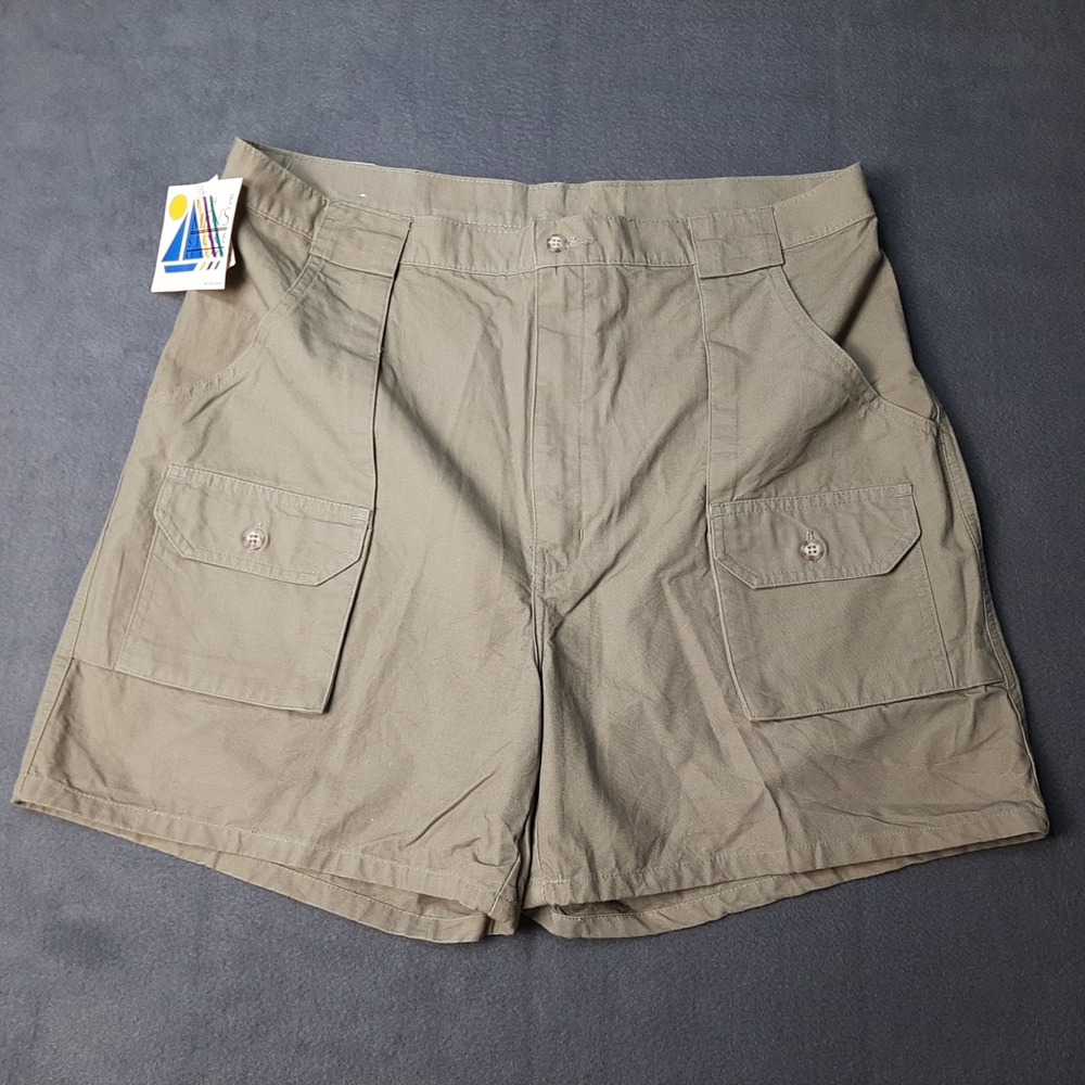 VINTAGE Sears Shorts Men 38 Green Prewashed Cargo Beachwear NEW The Mens Store